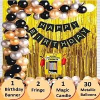 Surprises Planner Metallic Balloons, Happy Birthday Banner, Fringe Curtain, Magic Candles Birthday Decoration Set for Boys/Girls - Set of 34-thumb1