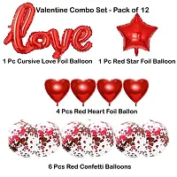 Surprises Planner Cursive Love Foil Balloon, Star Heart Foil Balloons, Red Confetti Balloons Valentine Combo for Decoration/Celebration - Pack of 12-thumb1