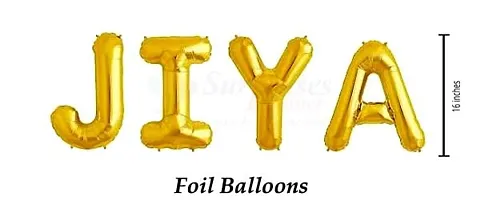 Surprises Planner Unique ""Jiya"" Name Golden Foil Balloon for Birthday/Celebration/Surprise/Decoration-thumb1