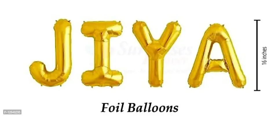 Surprises Planner Unique ""Jiya"" Name Golden Foil Balloon for Birthday/Celebration/Surprise/Decoration-thumb2