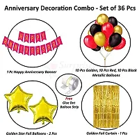 Surprises Planner Anniversary Banner, Metallic Balloons, Star Foil Balloons, Foil Curtain, Glue Dots, Arch Strips Anniversary Decoration Set for Husband/Wife/Couples - Pack of 36-thumb1