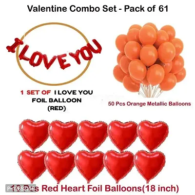 Surprises Planner I Love You Foil Balloon, Red Heart Foil Balloons, Metallic Balloons Decoration Items Combo for Birthday/Anniversary/Valentine's Day - Pack of 61-thumb2