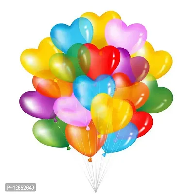 Multicolor Rainbow Heart Balloons for Birthday/Anniversary Decoration - Pack of 20