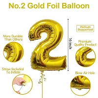 Surprises Planner Anniversary Banner, Number 2 Foil Balloons, Metallic Balloons, Arch, Glue Dot Anniversary Decoration Set for Husband/Wife/Home - Pack of 54-thumb2
