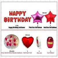 Surprises Planner Happy Birthday Foil, Star Heart Foil Balloons, Glue Dots, Balloon Arch Strip, Metallic Balloons Birthday Combo for Boys/Girls/Celebration - Pack of 57-thumb1