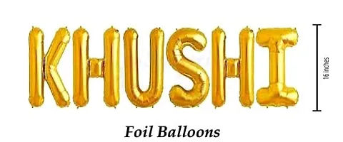 Surprises Planner Unique ""Khushi"" Name Golden Foil Balloon for Birthday/Celebration/Surprise/Decoration-thumb1