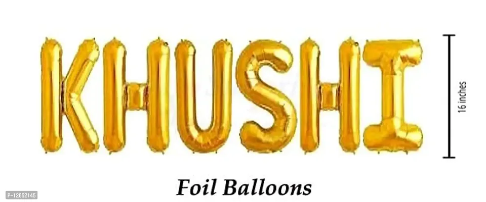 Surprises Planner Unique ""Khushi"" Name Golden Foil Balloon for Birthday/Celebration/Surprise/Decoration-thumb2