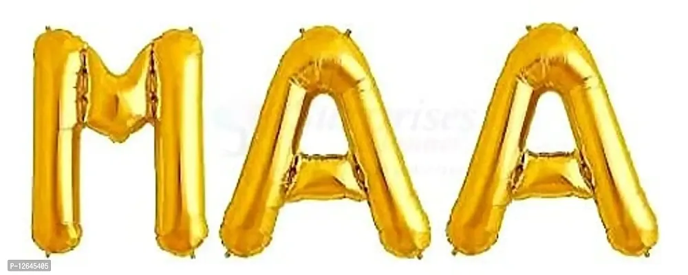 Surprises Planner MAA Letters Golden Foil Balloon for Mothers Day/Women/Girls/Celebration/Decoration