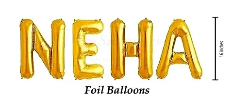 Surprises Planner Unique ""Neha"" Name Golden Foil Balloon for Birthday/Celebration/Surprise/Decoration-thumb1