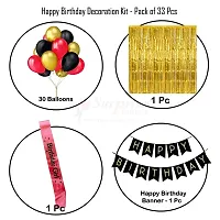 Surprises Planner Birthday Banner, Metallic Balloons, Silver Gold Foil Curtain and Birthday Girls Sash Combo Kit for Girls/Birthday - Pack of 33-thumb1