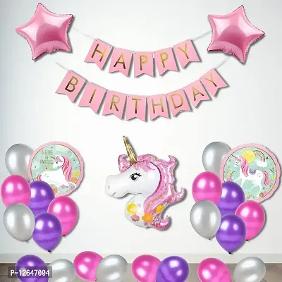 Pretty Unicorn Birthday Theme Decoration Set for Girls and Kids-thumb2