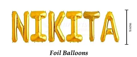 Surprises Planner Unique ""Nikita"" Name Golden Foil Balloon for Birthday/Celebration/Surprise/Decoration-thumb1