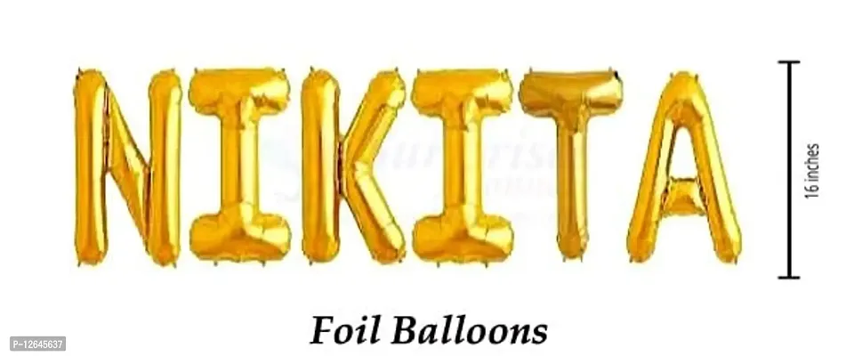 Surprises Planner Unique ""Nikita"" Name Golden Foil Balloon for Birthday/Celebration/Surprise/Decoration-thumb2