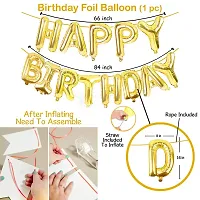 Surprises Planner Happy Birthday/Party Decoration Combo Black Gold Silver Metallic Balloons, Happy Birthday Gold Foil Banner, Silver Foil Curtain, Glue Dots - Set of 66 Pcs-thumb4