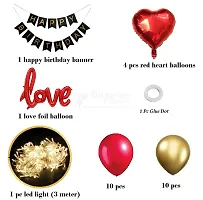 Surprises Planner Happy Birthday Banner, Heart-Love Foil Balloons, Metallic Balloons, Led Light, Glue Dots Birthday Decoration Set for Boys/Girls/Celebration - Set of 28-thumb1