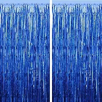 Surprises Planner Super Shiny Dark Blue Fringe Curtains Photo Backdrops for Birthday/Anniversary/Party/Celebration - Pack of 2-thumb3