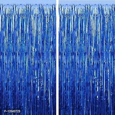 Surprises Planner Super Shiny Dark Blue Fringe Curtains Photo Backdrops for Birthday/Anniversary/Party/Celebration - Pack of 2-thumb4