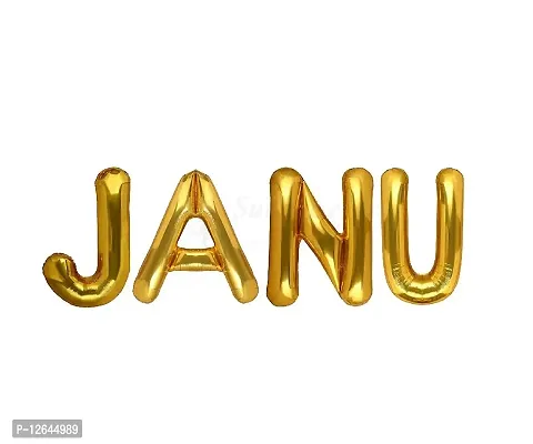 Surprises Planner Janu Letters Golden Foil Balloon for Husband/Lover/Birthday/Celebration/Surprise/Decoration