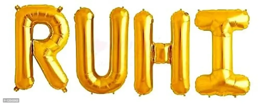 Surprises Planner Unique ""Ruhi"" Name Golden Foil Balloon for Birthday/Celebration/Surprise/Decoration