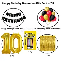 Surprises Planner Birthday Banner, Metallic Balloons, No.10 Foil Balloon, Gold Foil Curtain, Magic Candles Birthday Decoration Kit for 10th Birthday/Boys/Girls/Celebration - Pack of 35-thumb1