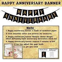 Surprises Planner Happy Anniversary Banner, Metallic Balloons, Foil Curtains, Star-Heart Foil Balloons Anniversary Decoration Set for Husband/Wife/Home - Set of 70-thumb1