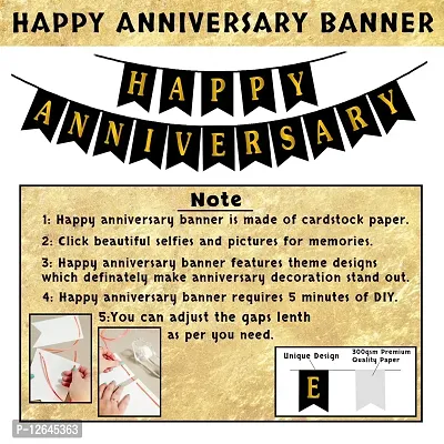 Surprises Planner Happy Anniversary Banner, Metallic Balloons, Foil Curtains, Star-Heart Foil Balloons Anniversary Decoration Set for Husband/Wife/Home - Set of 70-thumb2