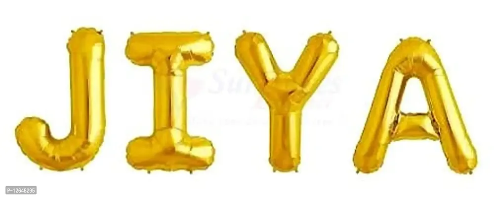 Surprises Planner Unique ""Jiya"" Name Golden Foil Balloon for Birthday/Celebration/Surprise/Decoration