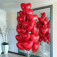 Surprises Planner Red Love Heart Foil Balloons Set for Birthday/Anniversary/Decoration/Celebration - Pack of 10-thumb2