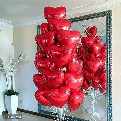 Surprises Planner Red Love Heart Foil Balloons Set for Birthday/Anniversary/Decoration/Celebration - Pack of 10-thumb3