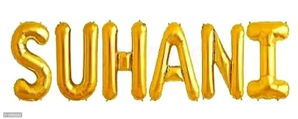 Surprises Planner Unique ""Suhani"" Name Golden Foil Balloon for Birthday/Celebration/Surprise/Decoration