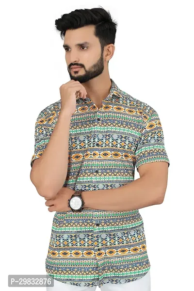 Reliable Multicoloured Polycotton Printed Casual Shirt For Men-thumb0