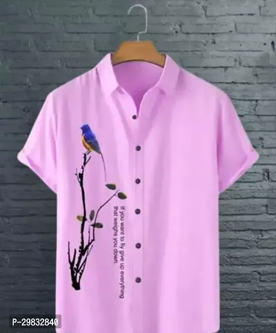 Reliable Pink Polycotton Printed Casual Shirt For Men-thumb0