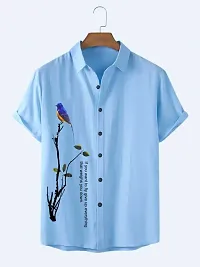 Reliable Blue Polycotton Printed Casual Shirt For Men-thumb1