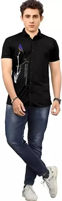 Reliable Black Polycotton Printed Casual Shirt For Men-thumb2