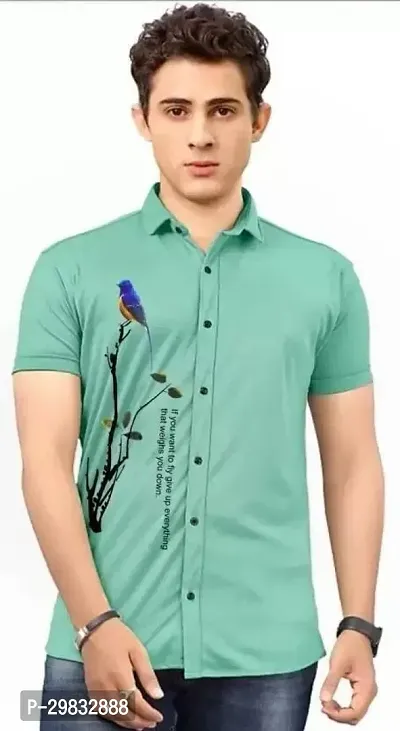 Reliable Green Polycotton Printed Casual Shirt For Men-thumb0