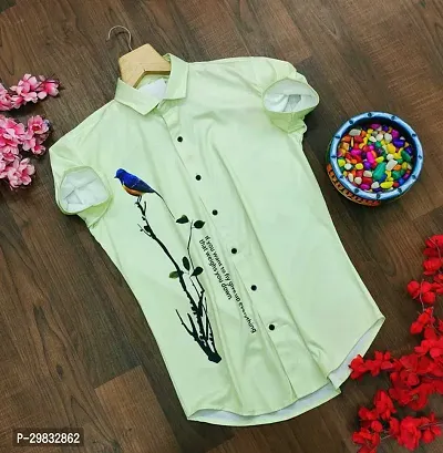 Reliable Green Polycotton Printed Casual Shirt For Men-thumb2