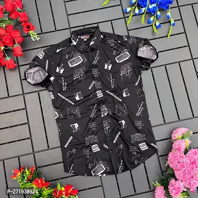 Classic Cotton Blend Printed Casual Shirts for Men-thumb0