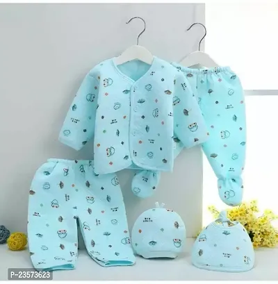Baby Boys Baby Girls Casual Dress Bib Bootie Cap Top Pyjama Light Blue-thumb0