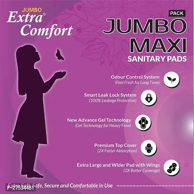 Jumbo Extra comfort Sanitary Napkin Pads (160 pads, XXXL) Sanitary Pad-thumb2
