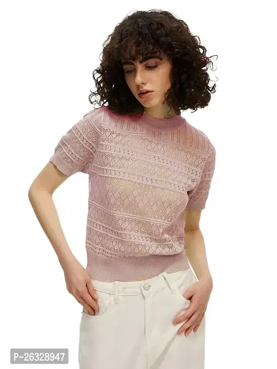 Elegant Pink Acrylic Solid Top For Women