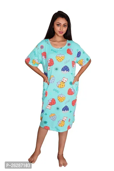 Stylish Regular Printed Cotton Nightdress For Women