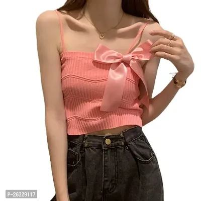 Elegant Pink Acrylic Solid Top For Women