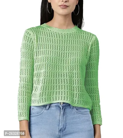 Elegant Green Acrylic Solid Top For Women