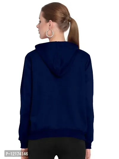 Stylish Navy Blue Cotton Blend Printed Sweatshirts For Women-thumb4