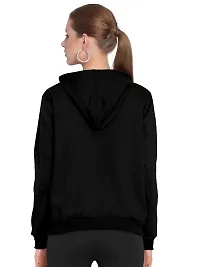 Stylish Black Cotton Blend Printed Sweatshirts For Women-thumb3