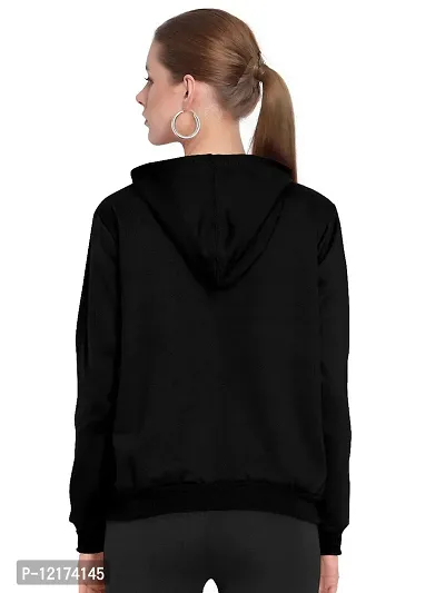 Stylish Black Cotton Blend Printed Sweatshirts For Women-thumb4