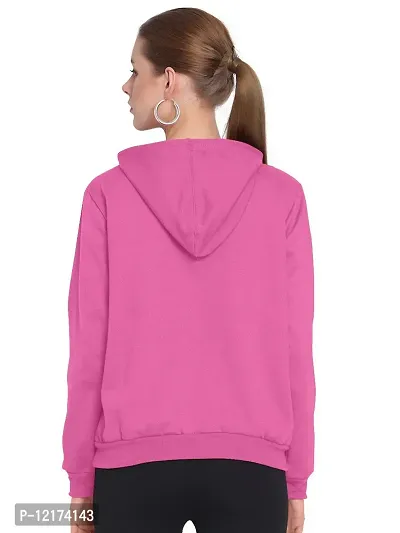 Stylish Pink Cotton Blend Printed Sweatshirts For Women-thumb4
