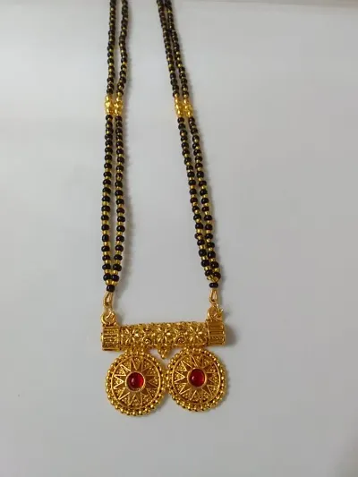 Gorgeous Traditional Gold Plated Alloy Beads Layered Mangalsutras