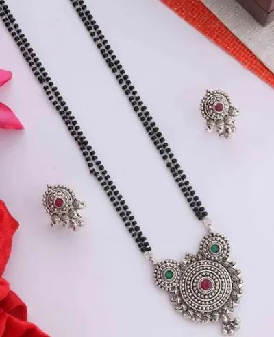 Casualwear Alloy Silver Plated Mangalsutra Set