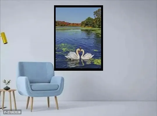 Wall Hanging Scenery Ducks In River Photo Framed Poster For Home Decoration Living Room Bedroom Gift Wall Frames L x H 9Inches x 12 Inches-thumb3